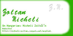 zoltan micheli business card